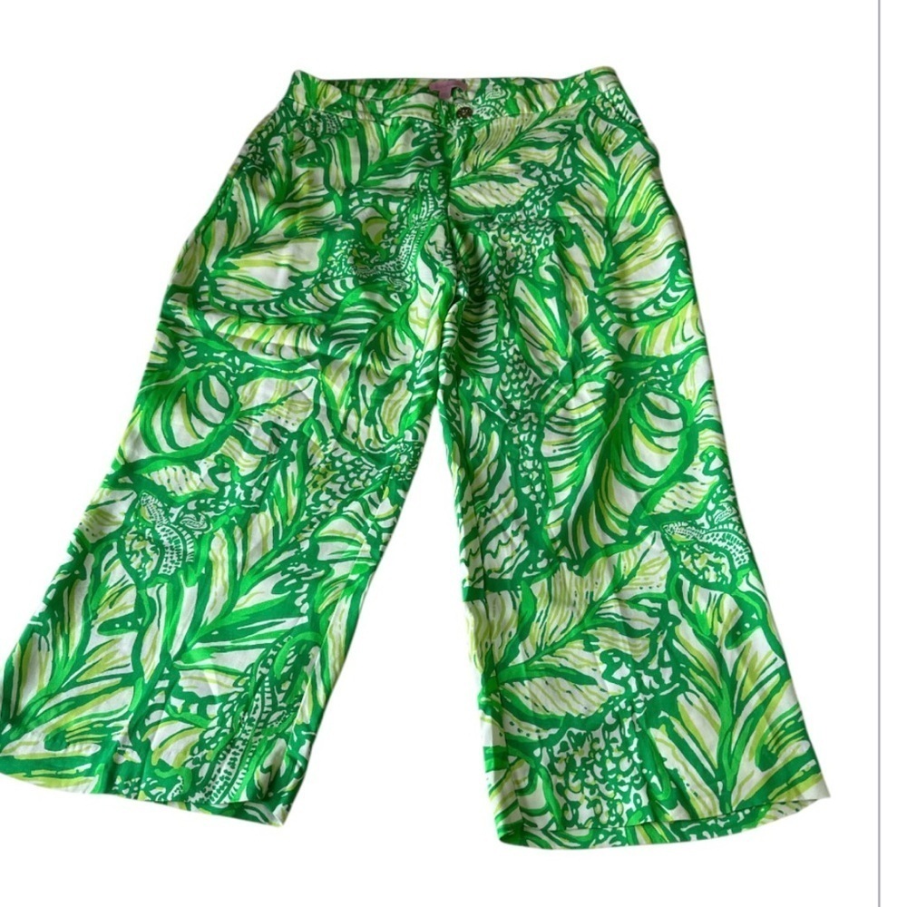 Lilly Pulitzer Green Leaf Print Pants